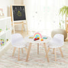 Round kids activity play table with spacious surface and two chairs featuring ergonomic cushions, ideal for creative.