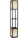 Modern Shelf Freestanding Floor Lamp with Double Lamp Pull Chain and Foot Switch