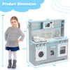 Pretend play kitchen wooden toy set for kids with realistic light and sound, featuring removable sink and stylish.