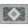 Faux wool area rug with intricate pattern and soft texture, ideal for living room or bedroom decoration.