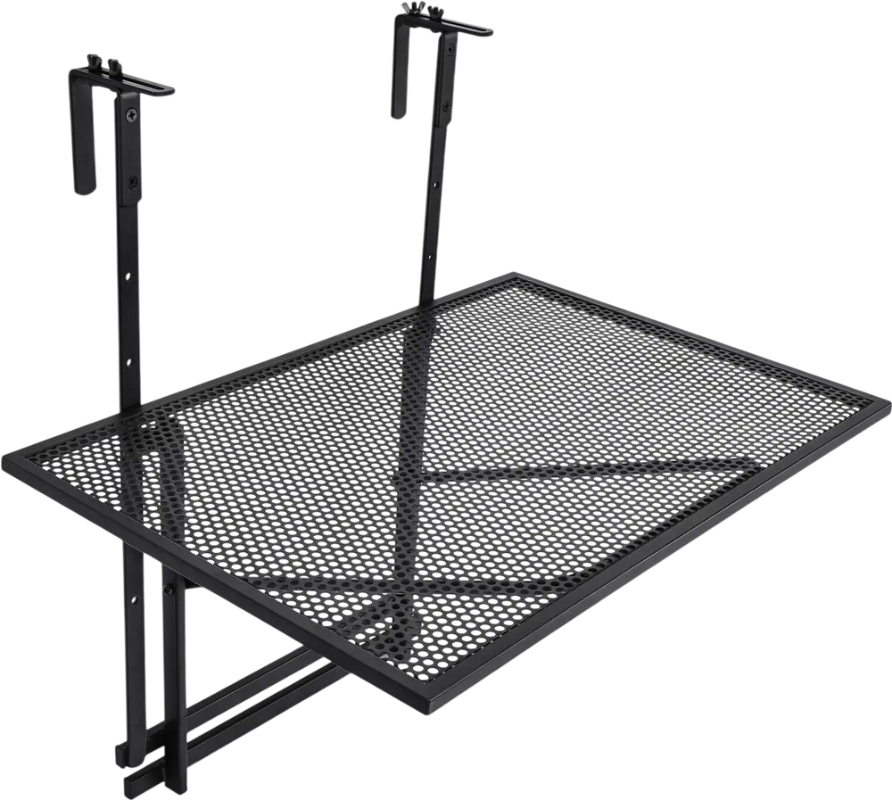 Railing Folding Table with 5-Level Adjustable Heights