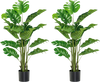 2 Pieces 5 Feet Artificial Monstera Tree Set