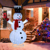 Lighted 6-foot snowman with top hat and red scarf, featuring 200 LED lights for vibrant outdoor holiday decor.