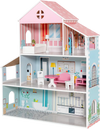 3-Tier Toddler Doll House with Furniture Gift for Age over 3