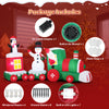 Detailed view of the 11.5 FT inflatable Christmas train with Santa Claus, snowman, and penguin, featuring built-in LED.