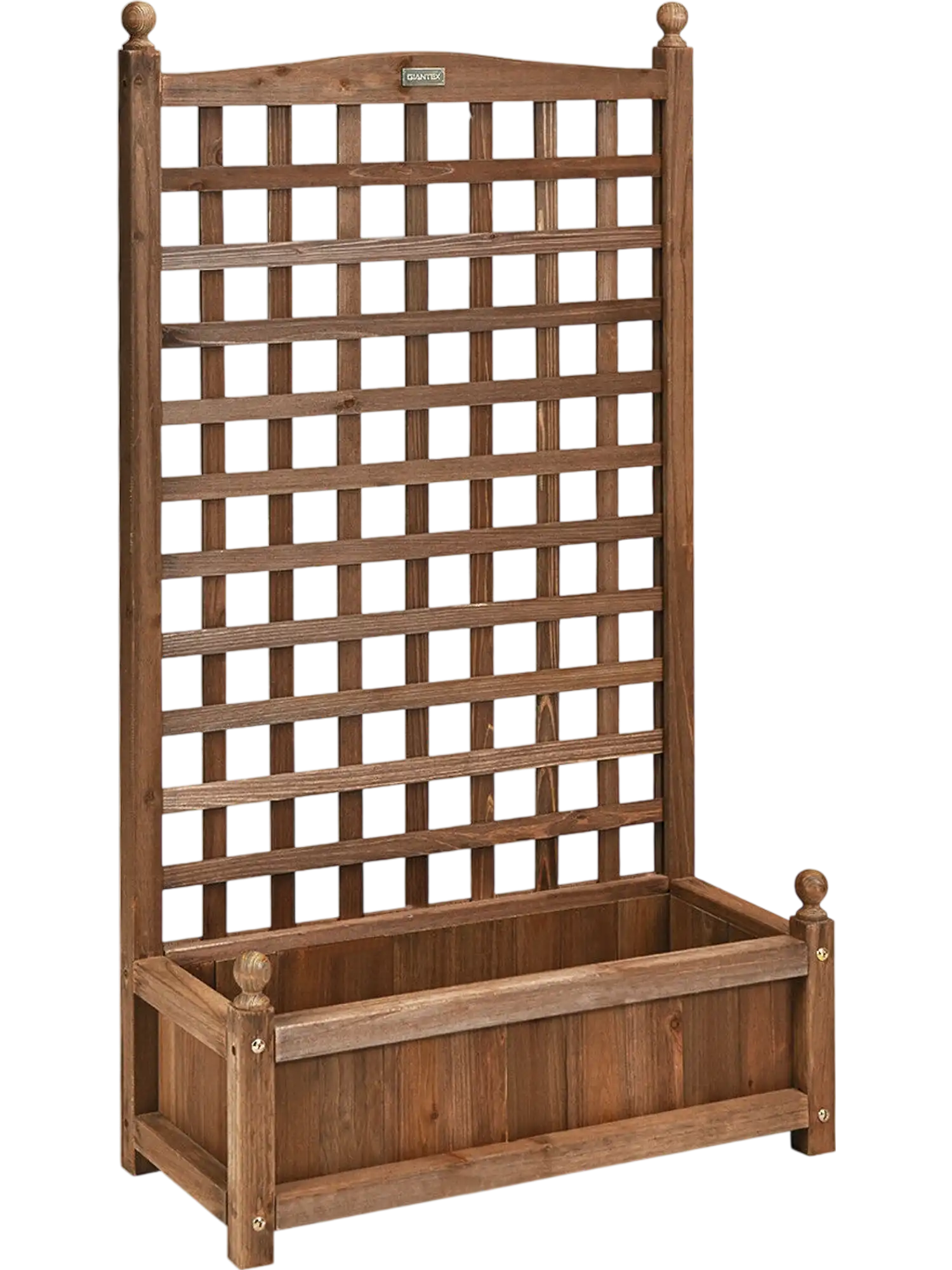 Costway Solid Wood Planter Box Trellis Garden Bed 67843951 New