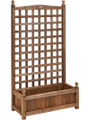 Solid Free Standing Wood Planter Box with Trellis for Garden