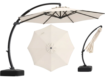 Costway 11' Cantilever Patio Umbrella 360° Rotation Tilt Base 62804820 New