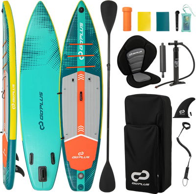 Costway 11' Inflatable Stand Up Paddle Board w/ Kayak Seat Adults 729813456 New