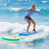 Inflatable 11 Feet stand up paddle board with non-slip deck, center fin, and safety leash, perfect for surfing.
