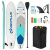 11-foot inflatable stand-up paddle board with non-slip deck, paddle, pump, and accessories for water adventures.