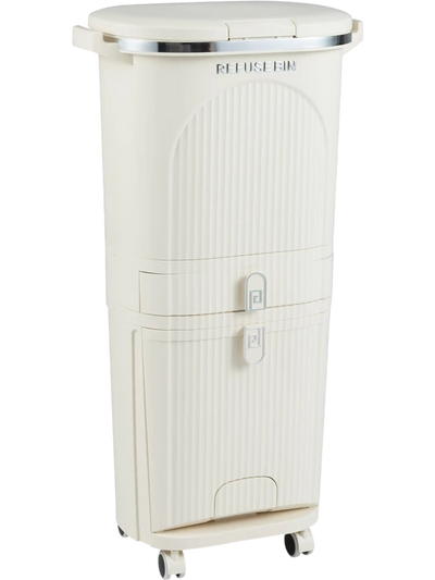 Costway 11 Gallon 3-Layer Kitchen Trash Can with Lid 2 Removable Buckets 39043057 New