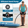 High-pressure hand pump with pressure gauge for the 11' inflatable stand-up paddle board, ideal for easy inflation.