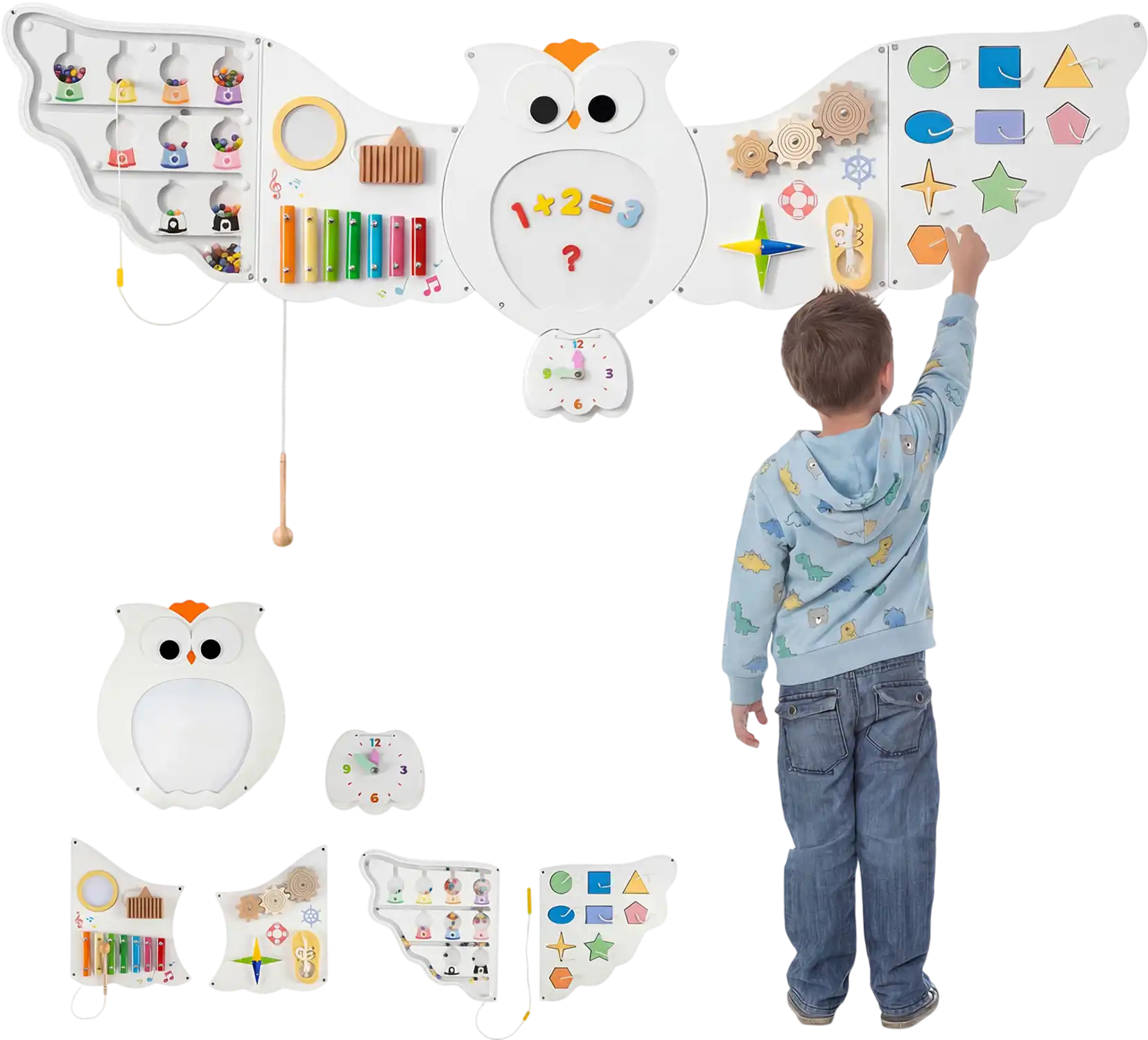 Costway 11-in-1 Toddler Owl Activity Wall Busy Board Learning Center 72881488 New
