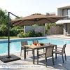 11 x 9 FT Cantilever Patio Umbrella with 360° Rotation and Easy Tilt Adjustment-Brown - Gallery View 1 of 10