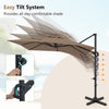 Brown 11 x 9 FT cantilever patio umbrella with easy tilt system and 360° rotation for all-day shade.