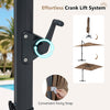 Crank lift system of the 11 x 9 FT cantilever patio umbrella, featuring easy tilt adjustment for optimal shade.