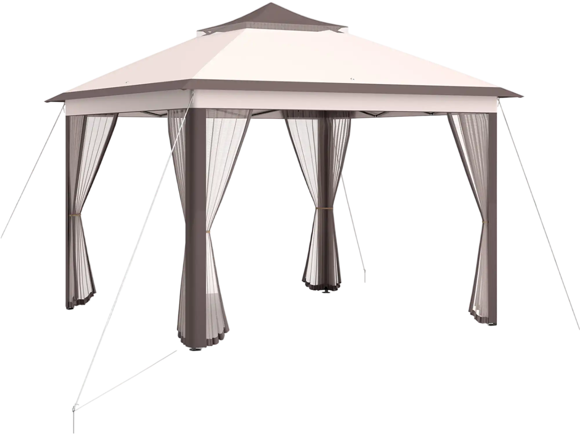Costway 11' x 11' 2-Tier Pop-Up Gazebo Tent Portable Canopy Shelter w/ Mesh Carry Bag 16037425 New