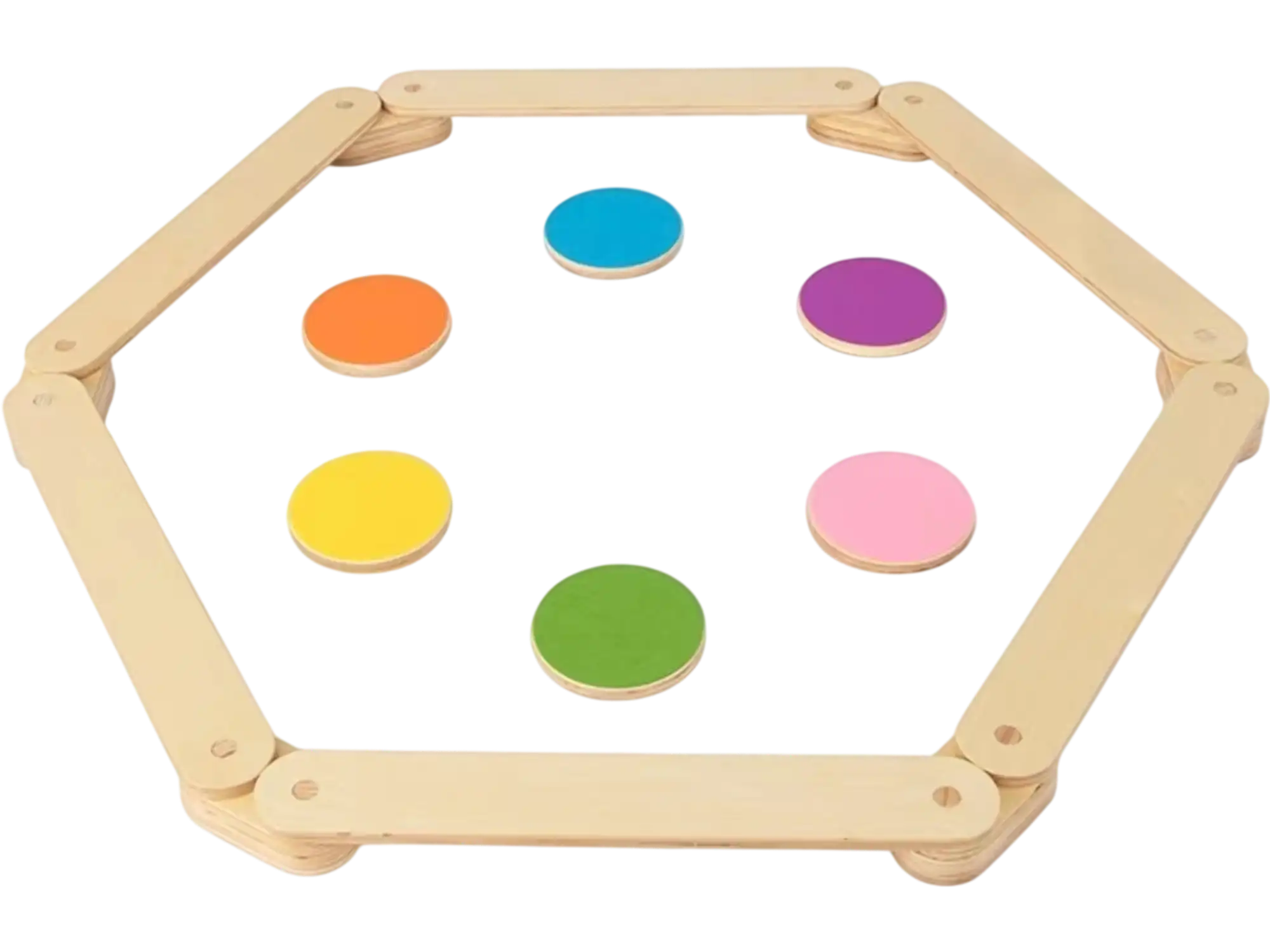 Costway Kids Wooden Balance Beam Stepping Stones 12-Piece 58729614 New