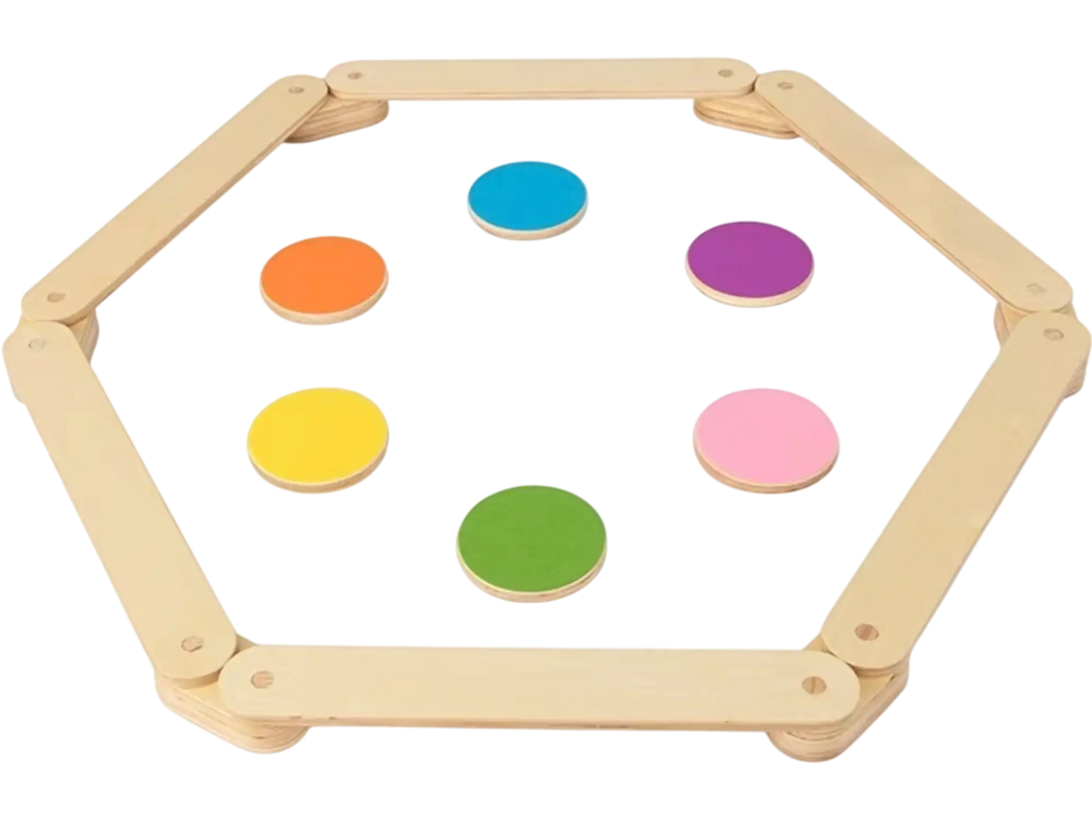 12-Piece Kids Wooden Balance Beam with Colorful Steeping Stones