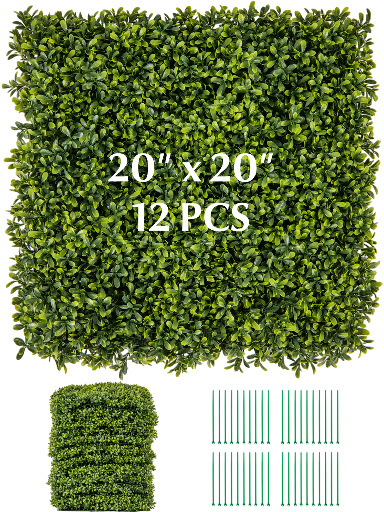 Costway 12-Pc Artificial Boxwood Hedge Panels 20