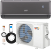 GreyVolt Series 12000 BTU 22 SEER2 115V WiFi Enabled Mini Split AC Compatible with Alexa Gray