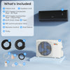 GreyVolt Series 12000 BTU mini split AC unit with indoor and outdoor components, ideal for rooms up to 750 sq.ft.