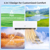Airtural Series 12000 BTU mini split heat pump showcasing 4-in-1 design for cooling, heating, drying, and fan functions.