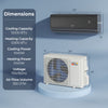 Mini split AC unit with 12000 BTU cooling capacity, WiFi enabled, designed for large rooms up to 750 sq.ft.