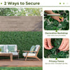 Artificial ivy privacy fence shown secured with zip ties, featuring dense, non-fading leaves for outdoor decoration.