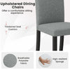 Mid-century modern dining chair with gray breathable polyester fabric and 4" thick cushion, perfect for dining areas.