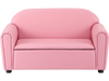 Kids sofa armrest chair in pink with storage function, featuring a sturdy wood frame and high-density sponge for.