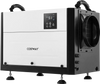 124 Pint Crawl Space Dehumidifier with control panel, adjustable feet, and built-in handles for easy transport and.