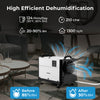 124 Pint Crawl Space Dehumidifier in white, featuring adjustable feet and control panel, ideal for spaces up to 1300.