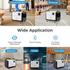 124 Pint dehumidifier in a warehouse, featuring 3 modes, 24H timer, and ideal for moisture control in large spaces.