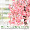 5.5 FT tall artificial cherry blossom tree with pink and white flowers, perfect for home or office decor.