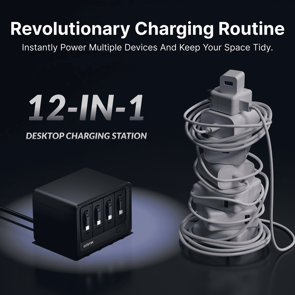 Giraffe Tools Gitryin Desktop Charging Station 12-in-1 40W Black New