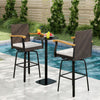 One Outdoor 360° Swivel Bar Stool with Cushion and Acacia Wood Armrests - Gallery View 1 of 10