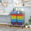 12 Drawers Rolling Cart Storage Scrapbook Paper Organizer Bins-Transparent Multicolor - Gallery View 1 of 11
