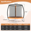 12FT outdoor trampoline with safety enclosure net, featuring curved leg tubes and anti-collision foam sleeves for.