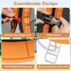 Close-up of the heavy-duty trampoline's safety buckle and double-sided zipper door for secure use and easy access.