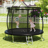 12FT Outdoor Trampoline Heavy-Duty Recreational Trampoline with Safety Enclosure Net-Black - Gallery View 1 of 10