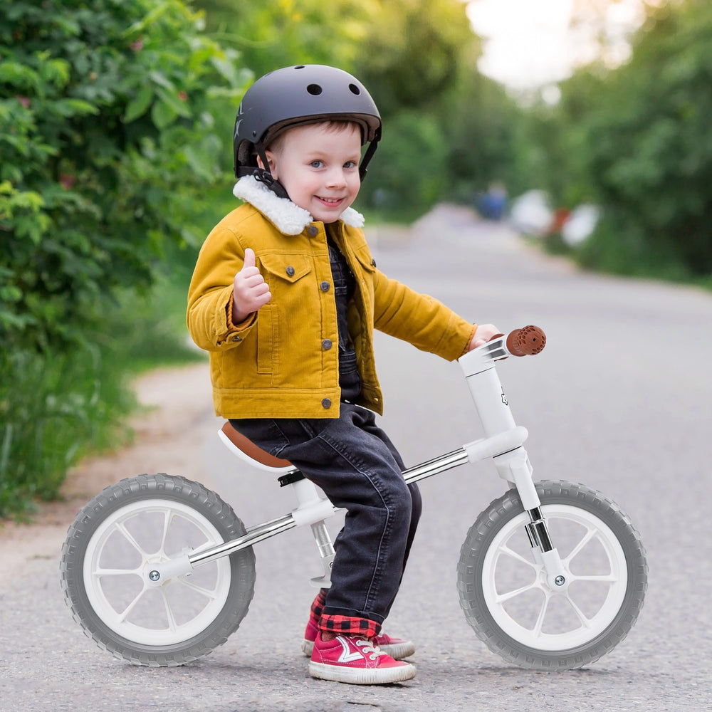 12 Inch Balance Bike with Adjustable Seat and Rotatable Handlebar-White - Gallery View 1 of 10
