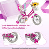 Kids bike with 12-inch wheels, removable training wheels, and dual brake system, perfect for ages 3-4 years.