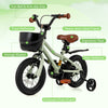 12-inch kids bike with adjustable seat, training wheels, ergonomic seat, and storage basket for safe riding.