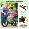 12-inch kids bike with training wheels, hand brake, and coaster brake for safe riding and adjustable seat for ages 3-4.