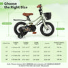 12-inch kids bike with adjustable seat and training wheels, designed for ages 3-4, featuring a dual brake system.