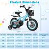 12-inch kids bike with adjustable handlebar and saddle, featuring removable training wheels and front basket for.