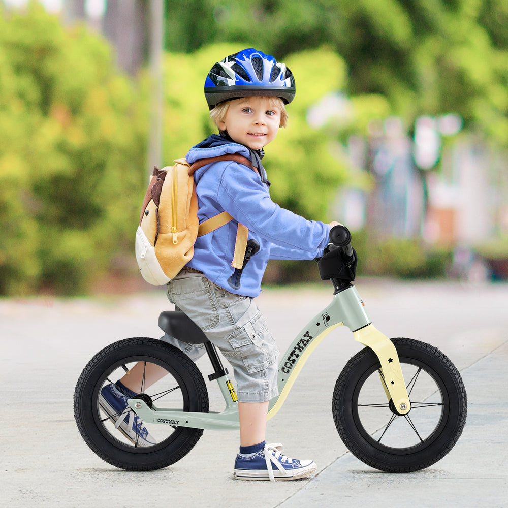 12-Inch Balance Bike with Adjustable Seat and Rotatable Handlebar for Over 36 Months Old-Green - Gallery View 1 of 10