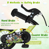 Hand brake and coaster brake details on the 12-inch kids bike, featuring a solid frame and adjustable components.